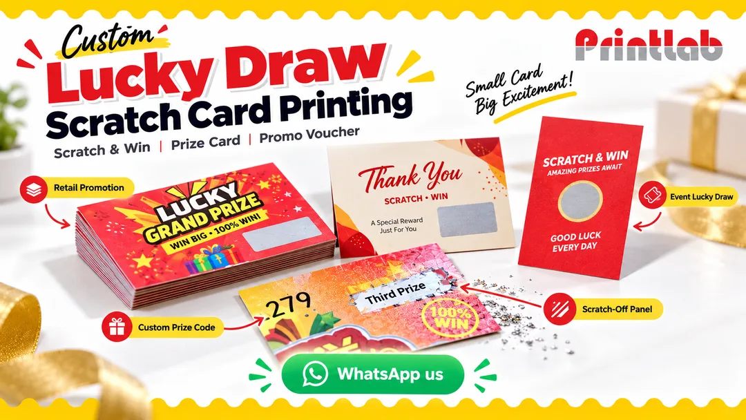 Custom lucky draw scratch card printing in KL by Printlab Bandar Sri Damansara