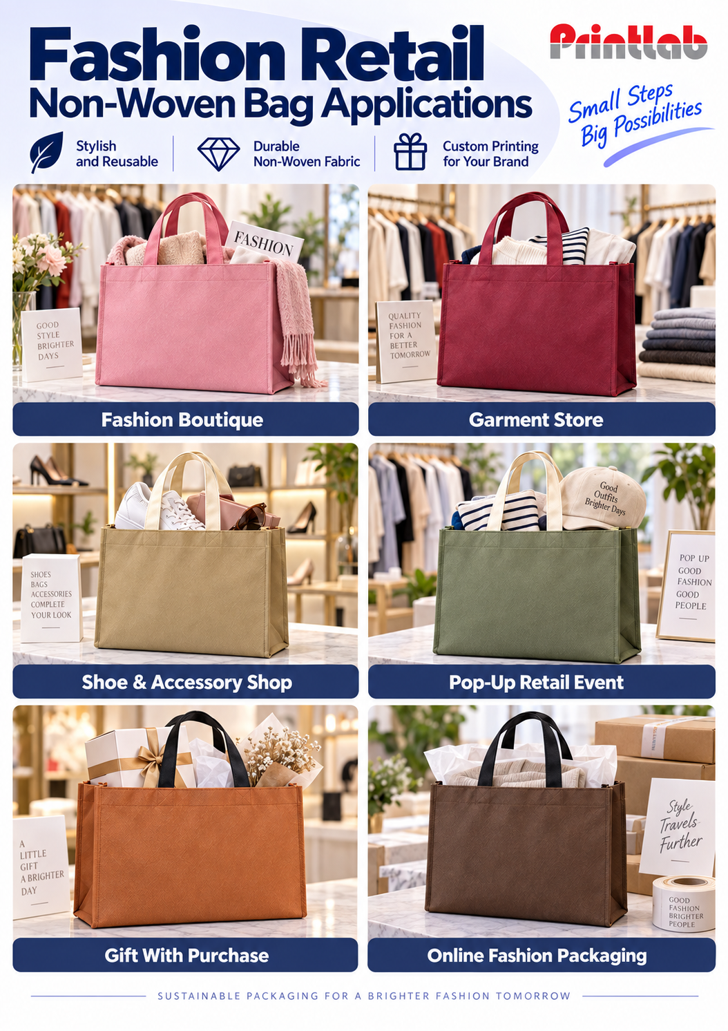 Fashion retail non woven bag application by printlab malaysia
