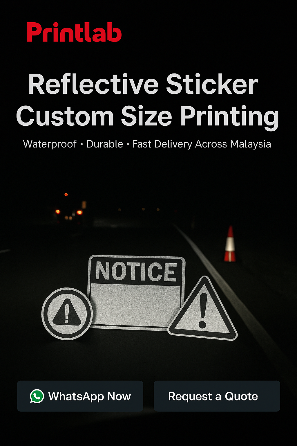 Custom Size Reflective Sticker