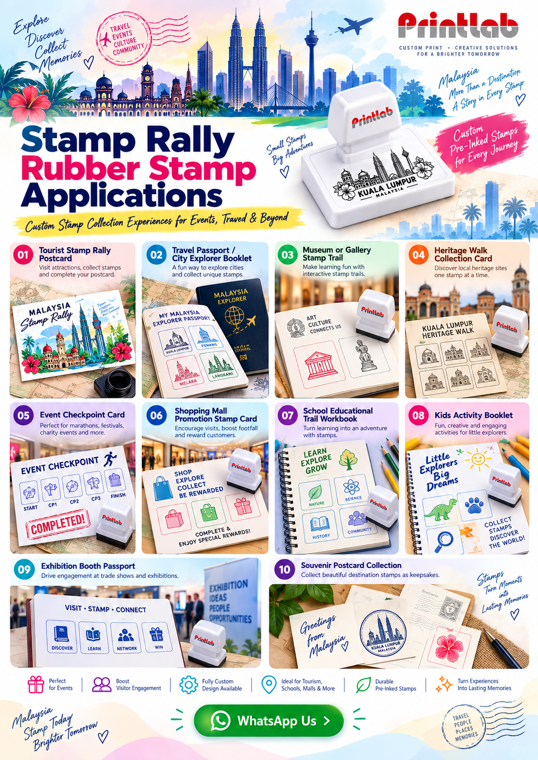 Stamp rally station rubber stamps for tourism trails malls museums schools exhibitions and events in Petaling Jaya