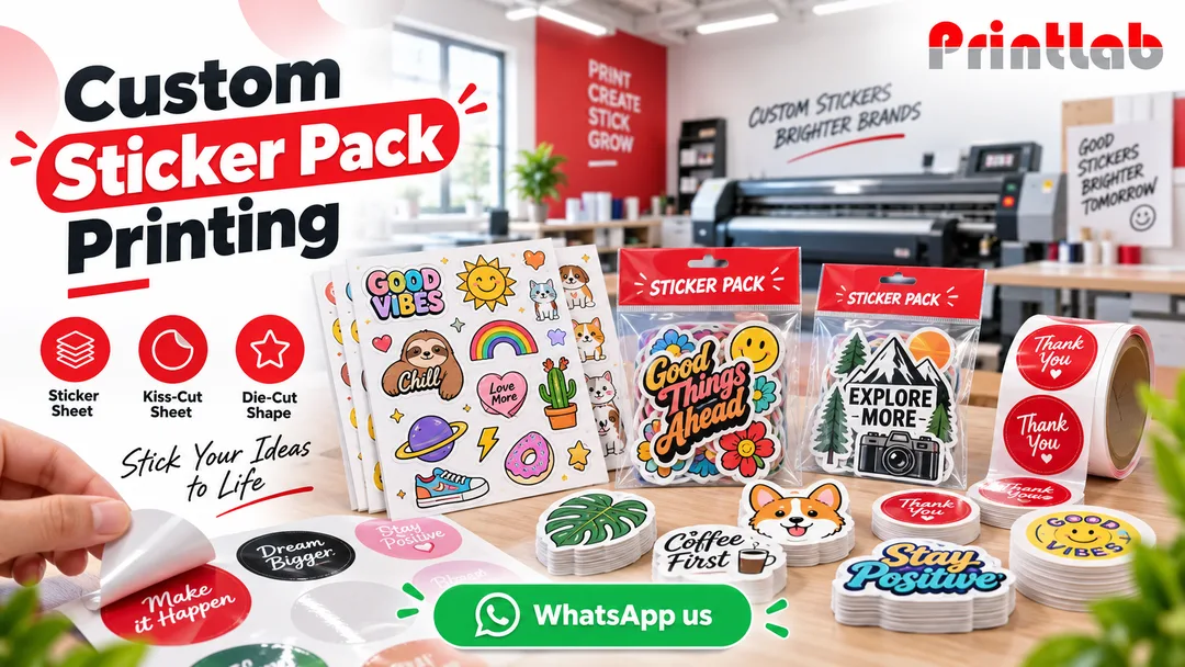 Custom sticker pack printing in sheet and die-cut shapes at Printlab Bandar Sri Damansara Kuala Lumpur
