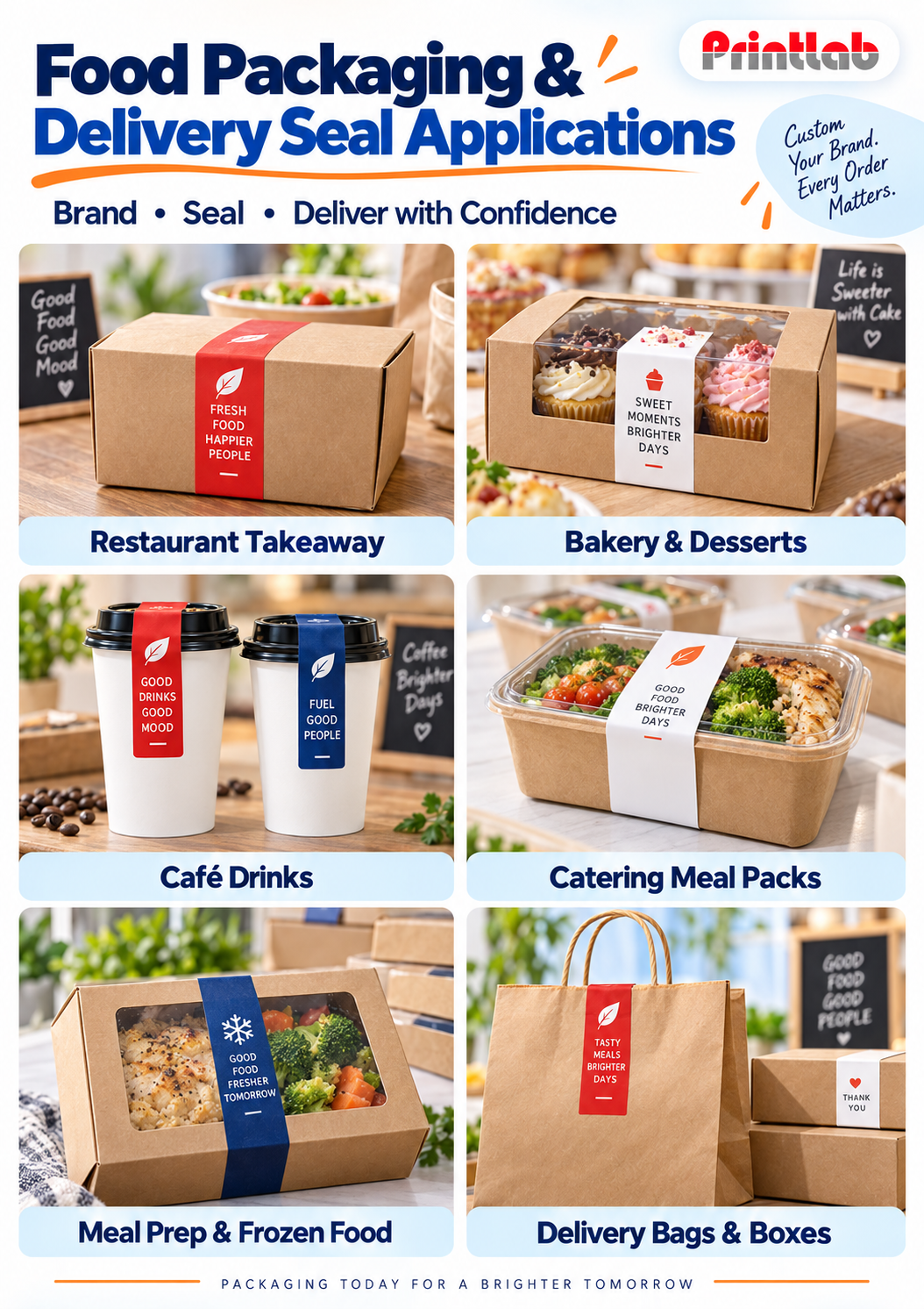 Application of food delivery seal sticker by Printlab kl pj
