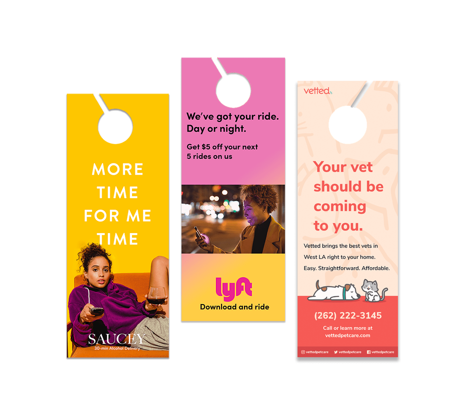 Door Hanger Signs Tags Labels, Car Mirror Hang Tag Custom Shape Size
