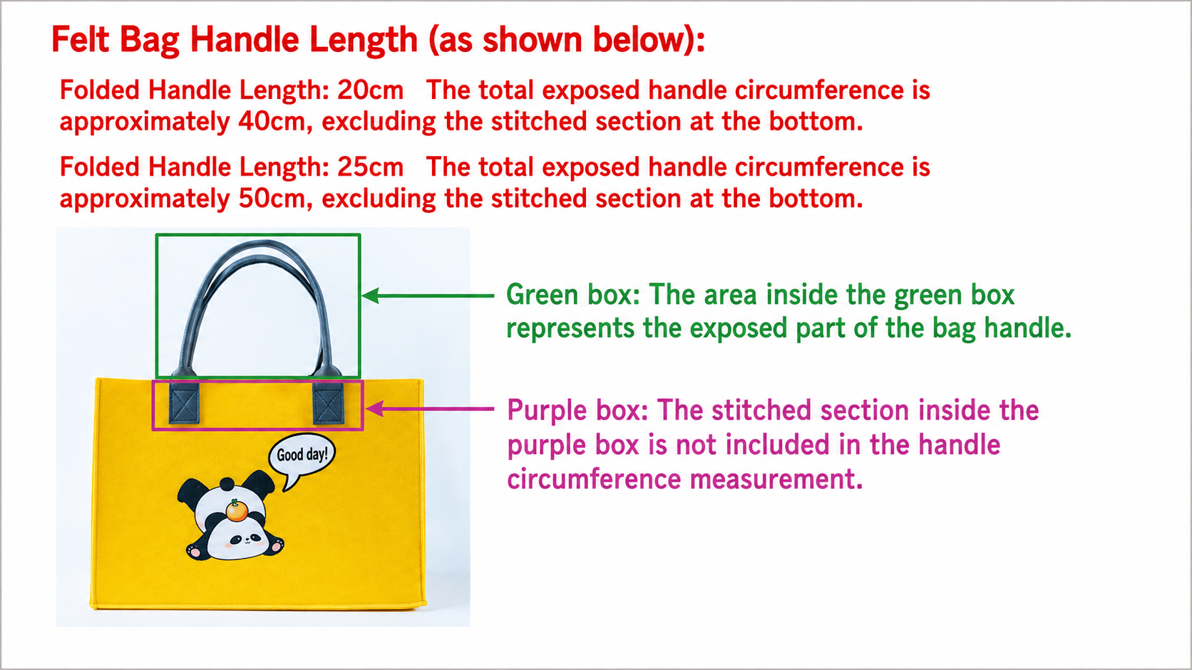 Felt Bag Handle Length