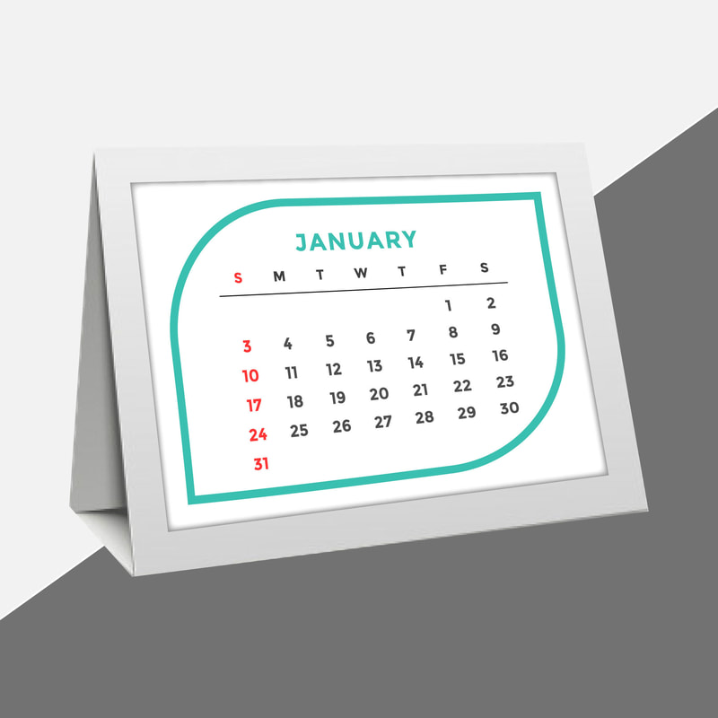 Framed Custom Shape Desk Calendar