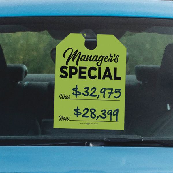 Door Hanger Signs Tags Labels, Car Mirror Hang Tag Custom Shape Size
