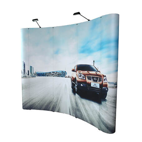 Reusable pop-up display stand with vibrant custom printing for exhibition, retail promotion, and product launch