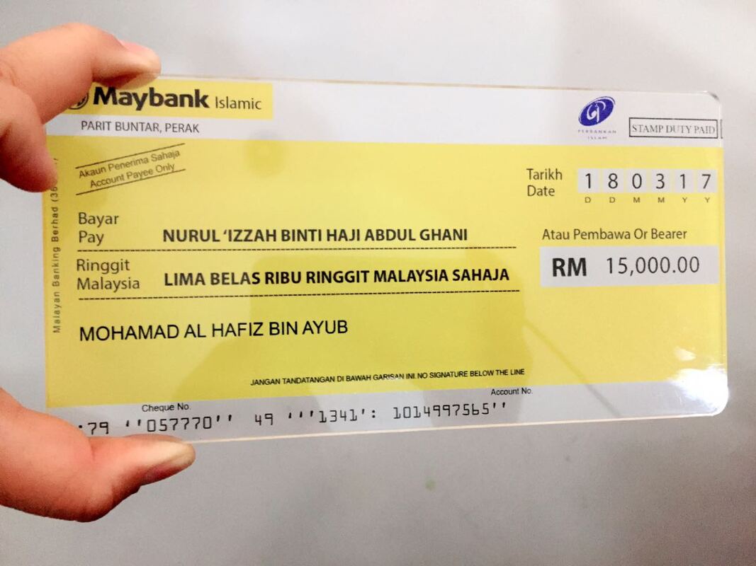 mock up cheque acrylic