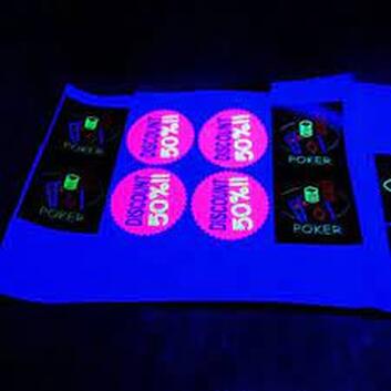 Neon Pink Sticker in Dark Room