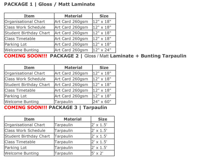 Class Decoration Package
