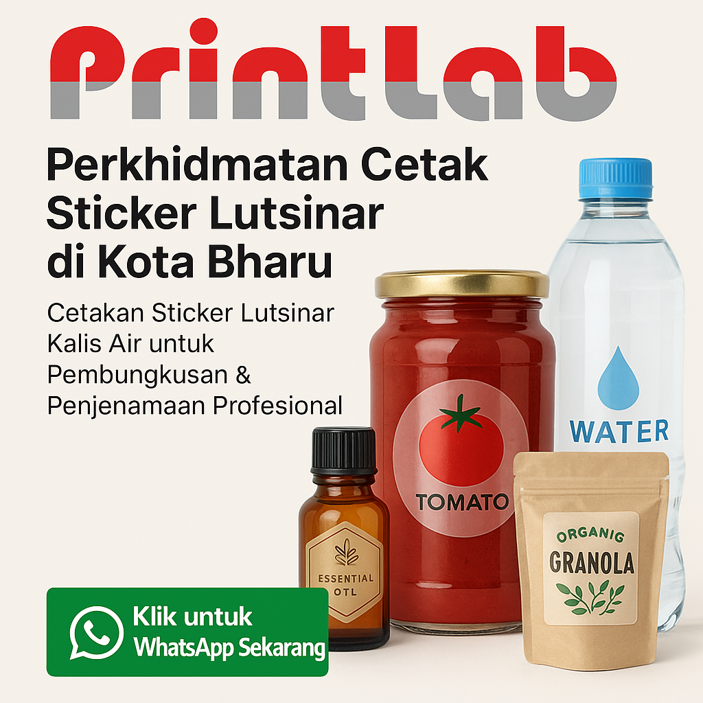 Perkhidmatan Cetak Sticker Lutsinar di Kota Bharu