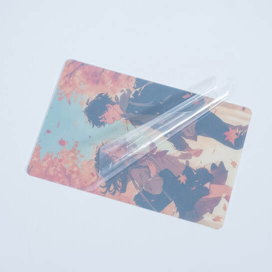 Transparent anime collectible cards printed on durable PET material