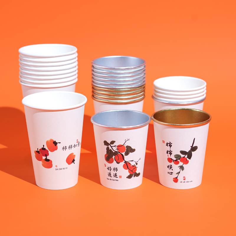 Single wall paper cup printing in KL with custom artwork, logo and QR code for business branding