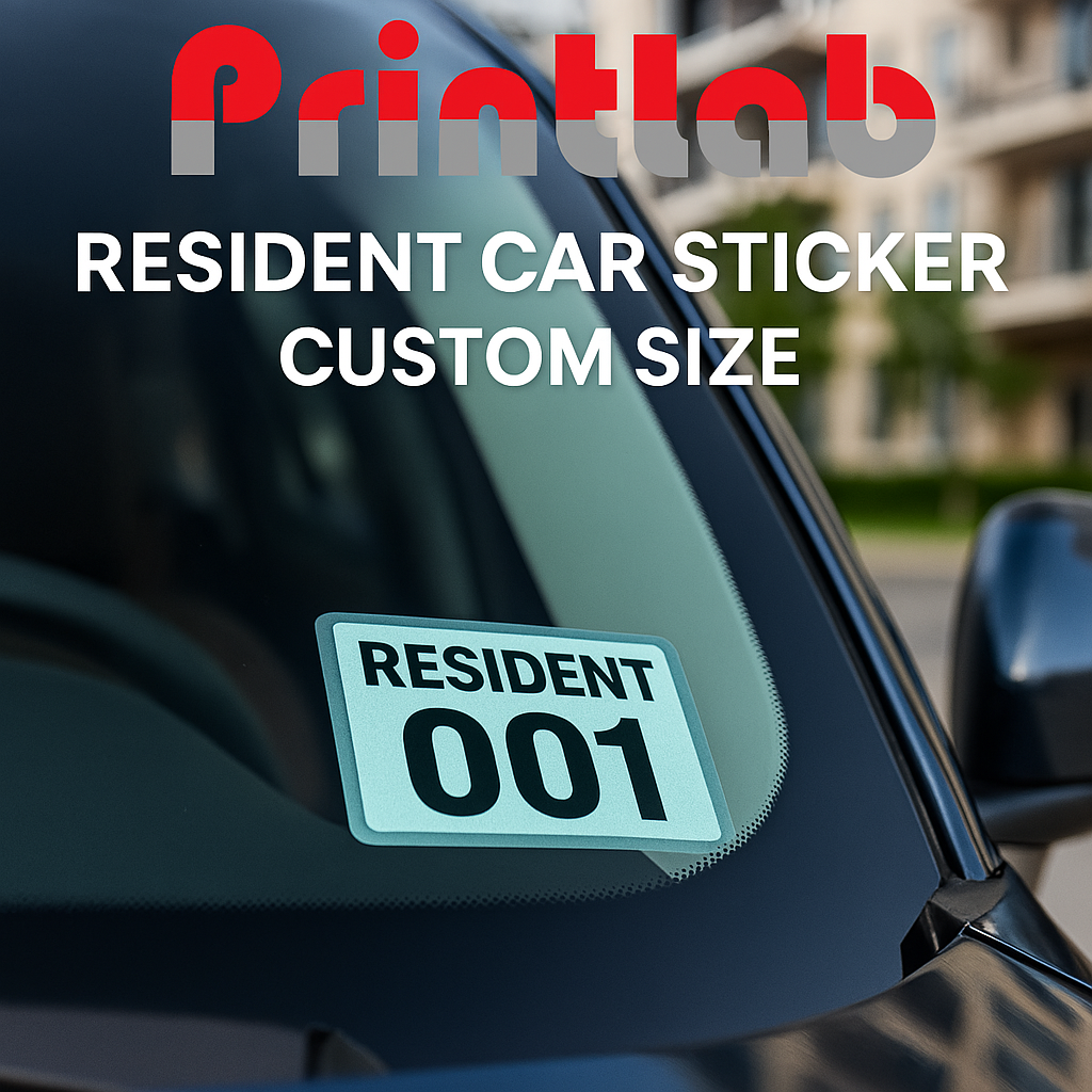Resident Car Sticker Custom Size