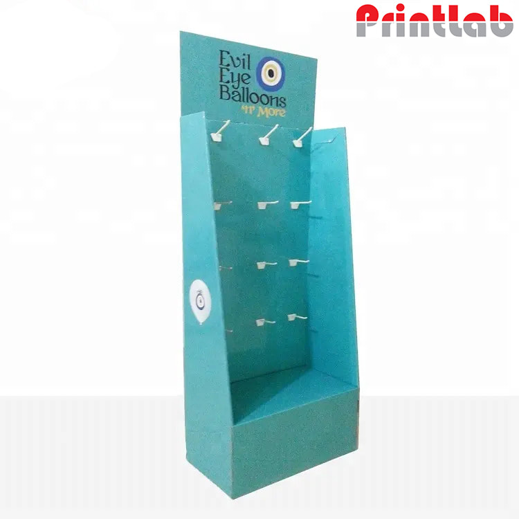 Custom Cardboard Floor Display Stand with Hooks Printing in Malaysia