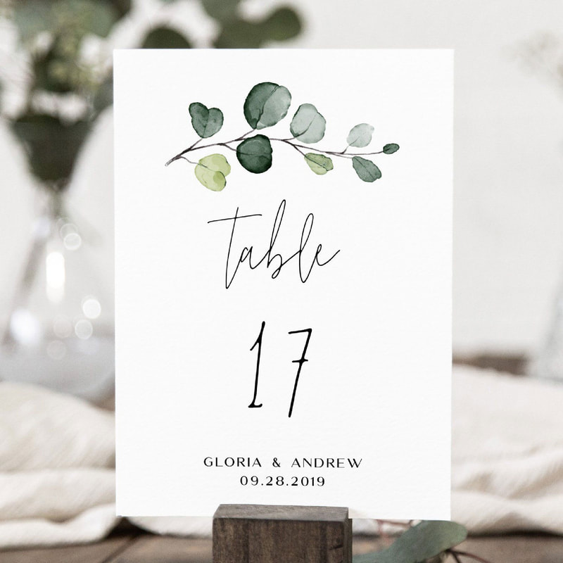 Table Number Card
