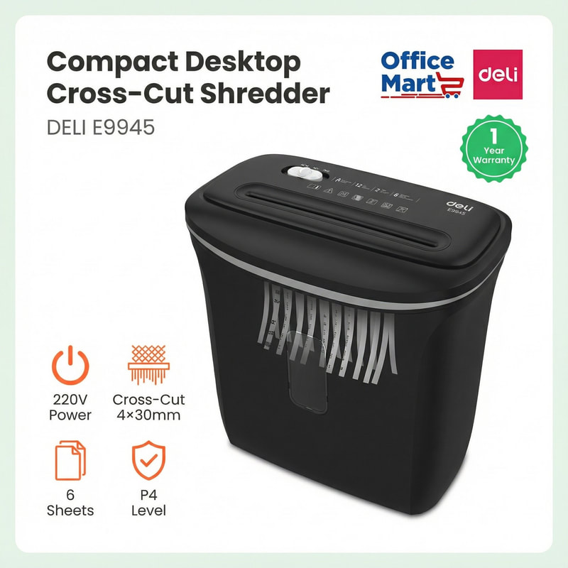 Deli Paper Shredder E9945 Malaysia for Office Document Security