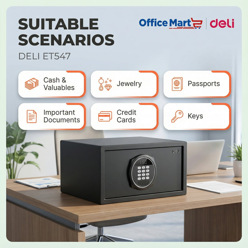 Deli ET547 safe for cash valuables and jewelry