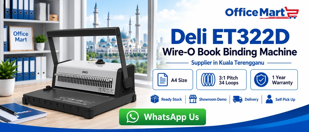 Deli ET322D Wire-O Book Binding Machine supplier in Kuala Terengganu at Office Mart
