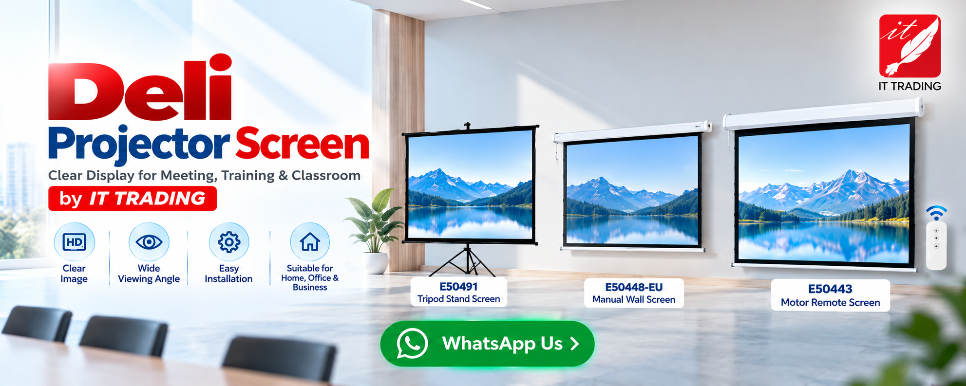 deli-projector-screen-tripod-motorized-it-trading-tanah-merah