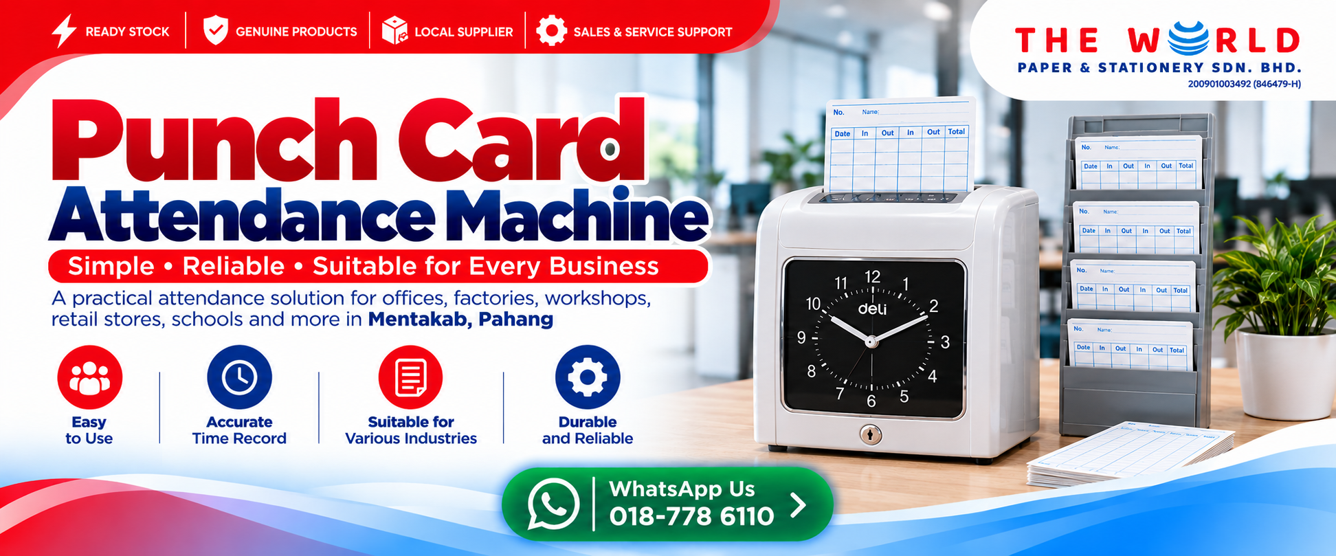punch-card-attendance-machine-the-world-paper-stationery-office-mart-mentakab-showroom