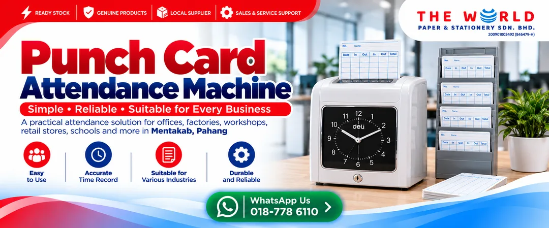 punch-card-attendance-machine-the-world-paper-stationery-office-mart-mentakab-showroom