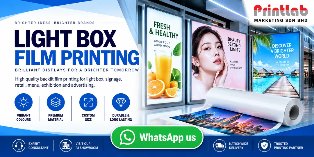 High resolution printed Light Box Film for illuminated signage manufactured by Printlab Marketing Sdn Bhd in Ara Damansara Petaling Jaya.