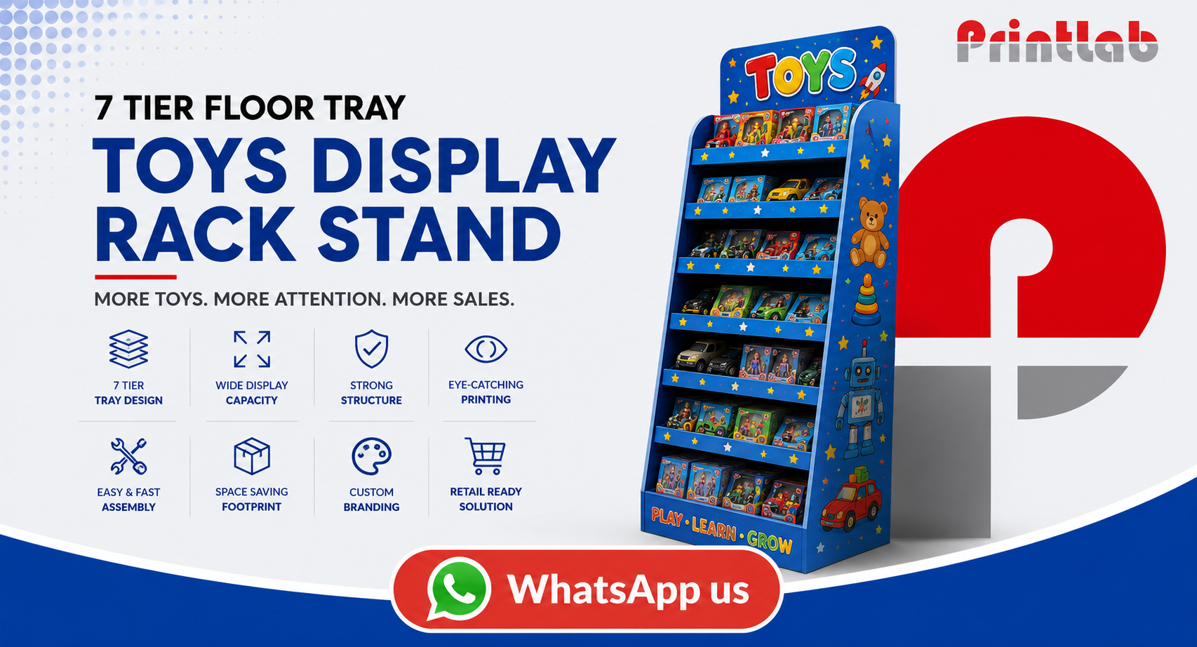 Custom 7 Tier Floor Tray Toys Display Rack Stand Manufactured by Printlab Marketing Ara Damansara Petaling Jaya
