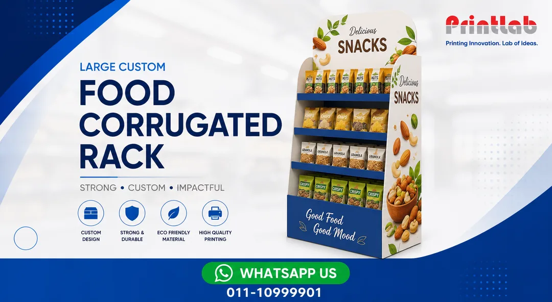 Custom Large Food Corrugated Display Rack Manufactured by Printlab Marketing Ara Damansara Petaling Jaya