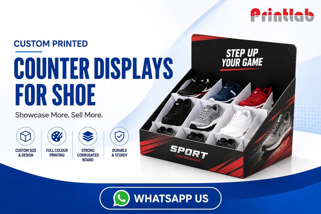 Custom Printed Counter Display Stand For Shoes Manufactured by Printlab Marketing Ara Damansara Petaling Jaya