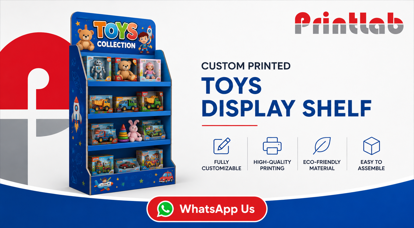 Custom Printed Toys Display Shelf Manufactured by Printlab Marketing Ara Damansara Petaling Jaya