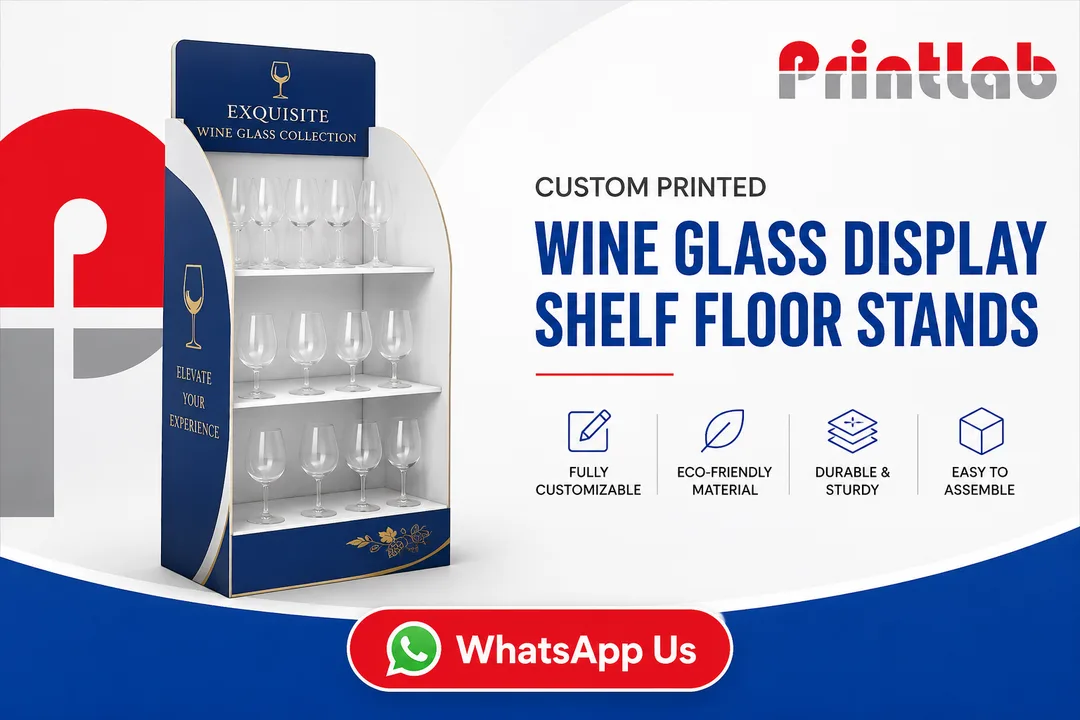 Custom Wine Glass Display Shelf Floor Stand Manufactured by Printlab Marketing Ara Damansara Petaling Jaya