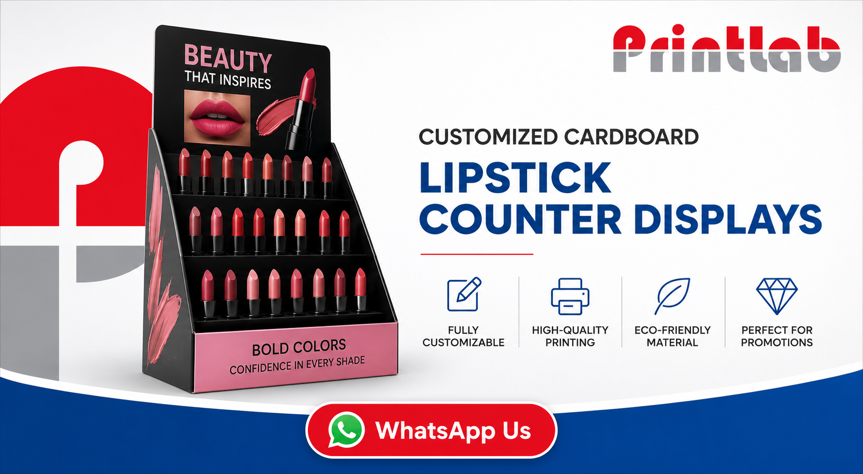 Custom Cardboard Lipstick Counter Display Stand Manufactured by Printlab Marketing Ara Damansara Petaling Jaya