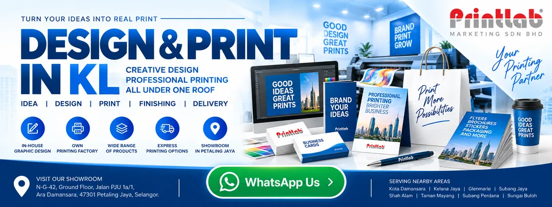 Professional In-House Graphic Designer and Digital Printing Press Operation at Printlab Marketing Ara Damansara Petaling Jaya