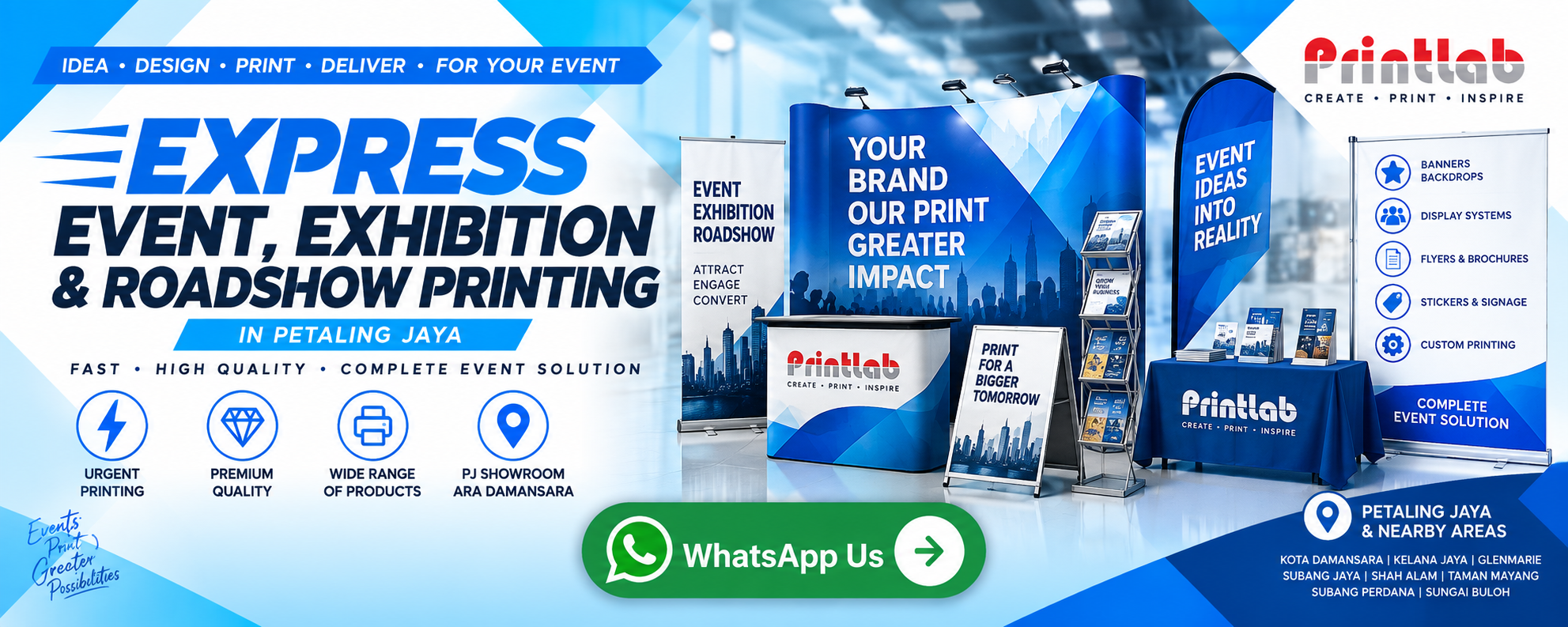 Custom Printed Express Exhibition Display Backdrop and Roadshow Banner Produced by Printlab Marketing Ara Damansara Petaling Jaya