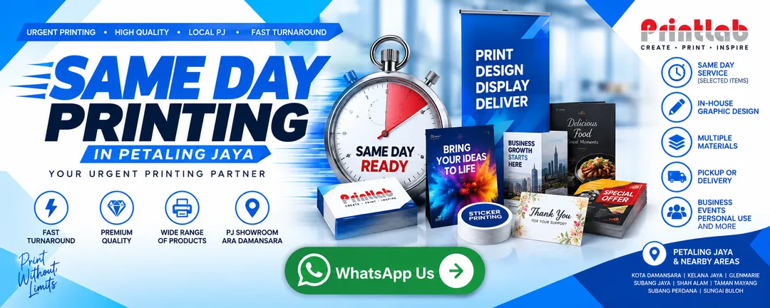 Same Day Express Digital Printing Press Production at Printlab Marketing Ara Damansara Petaling Jaya