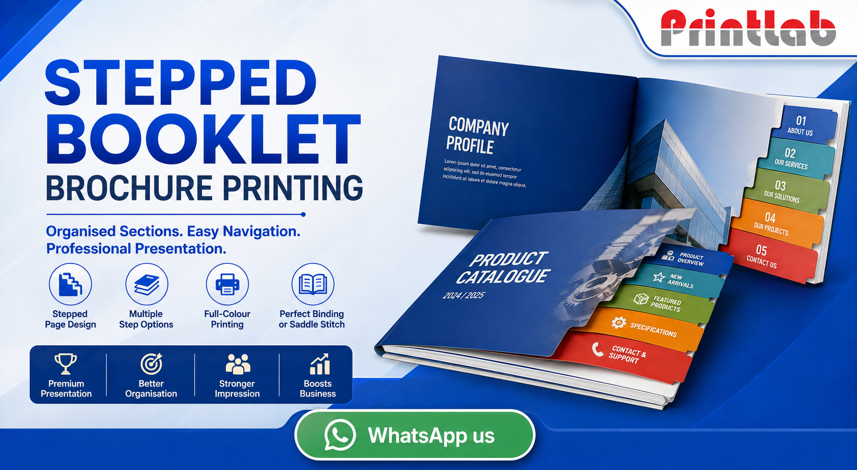 Modern Stepped Booklet Brochure Showcase Printlab Marketing Ara Damansara Petaling Jaya