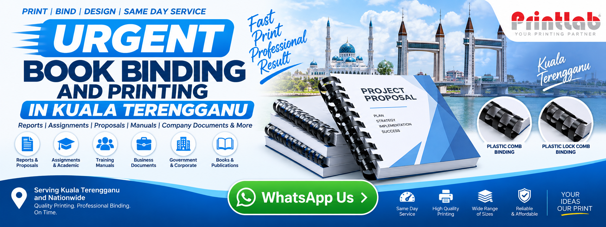 Printlab Ara Damansara Urgent Book Binding and Digital Printing Services for Kuala Terengganu and Petaling Jaya