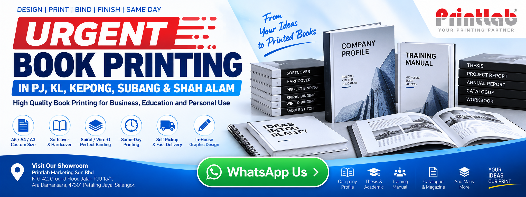 Printlab Marketing Urgent Book Printing Industrial Production Facility and Showroom in Ara Damansara Petaling Jaya