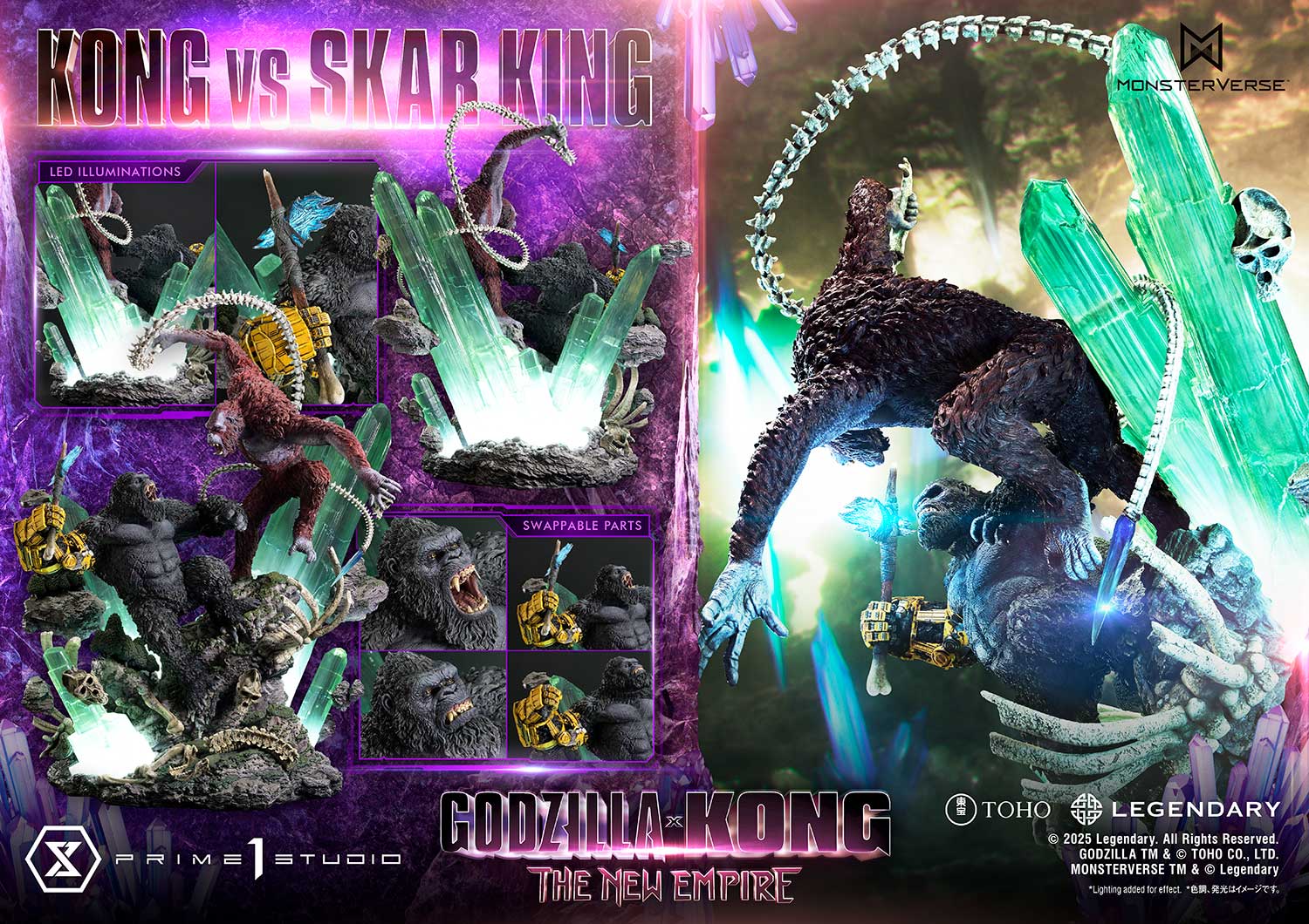 Prime 1 Studio Kong Vs. Skar King Diorama Statue - Kaiju Battle