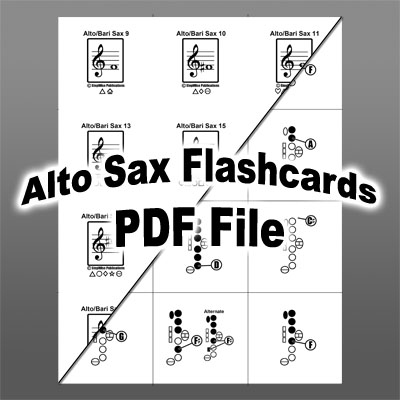 Alto/Bari Sax Printable PDF Flashcards