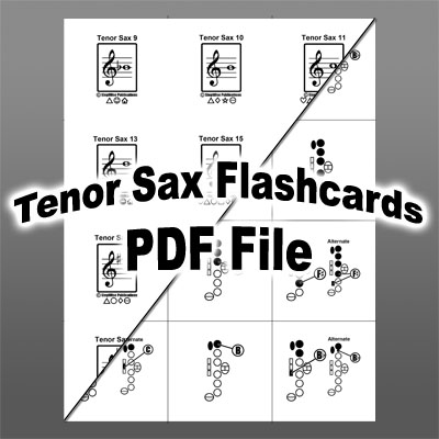 Tenor Sax Printable PDF Flashcards