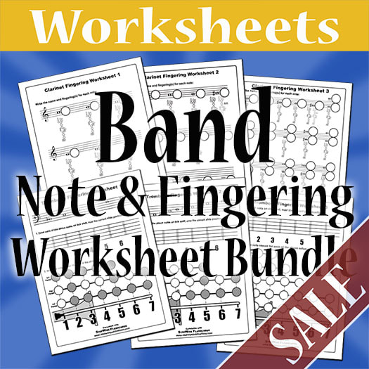 Band Ultimate Note & Fingering Worksheet Bundle