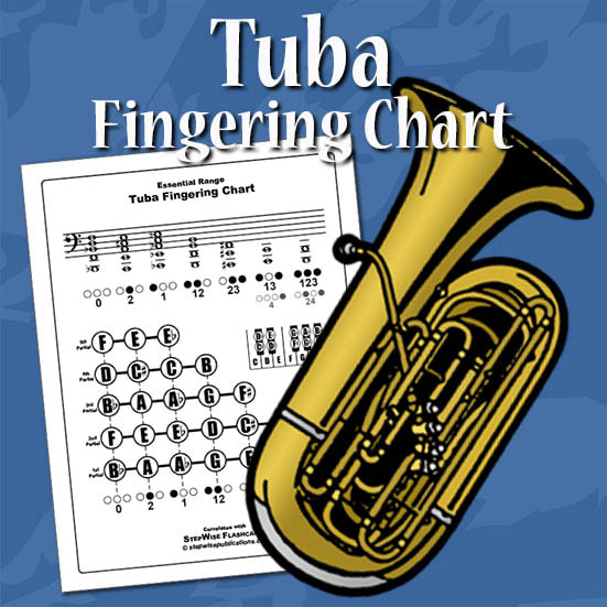 Learn to play Tuba music with our fingering charts, flashcards, and NinGenius app!
