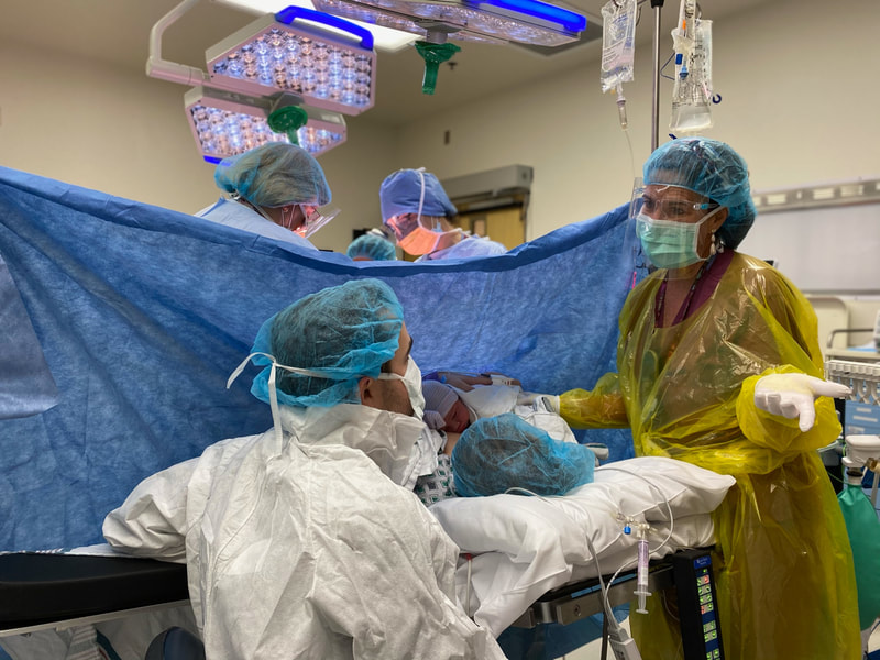 Giving birth through a C-section