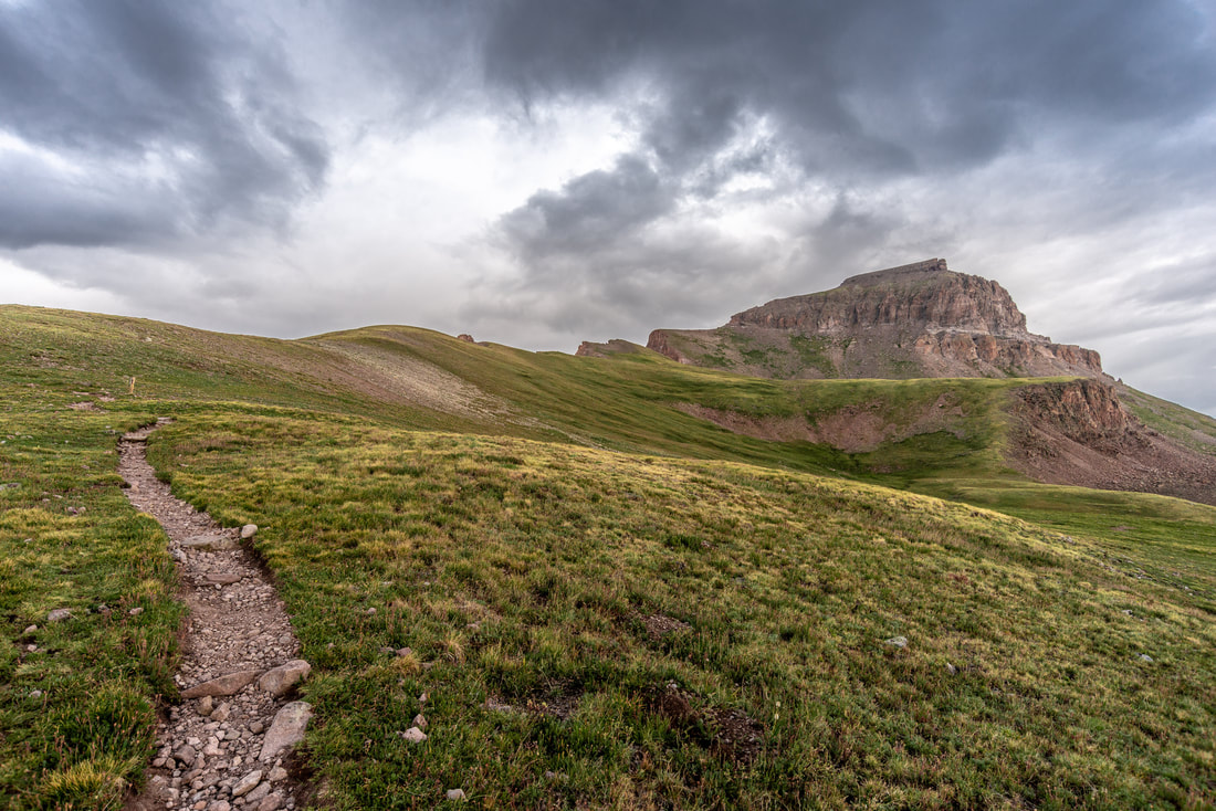Along the trail to the summit of Uncompahgre Peak (14,321 ft) in Southern Colorado. Copyright Trayson Conner 