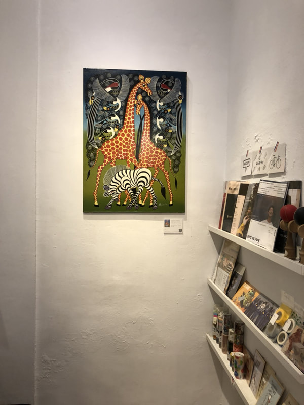 TingaTinga 坦尚尼亞原畫展│彰化白色方塊：展出的長頸鹿畫作
