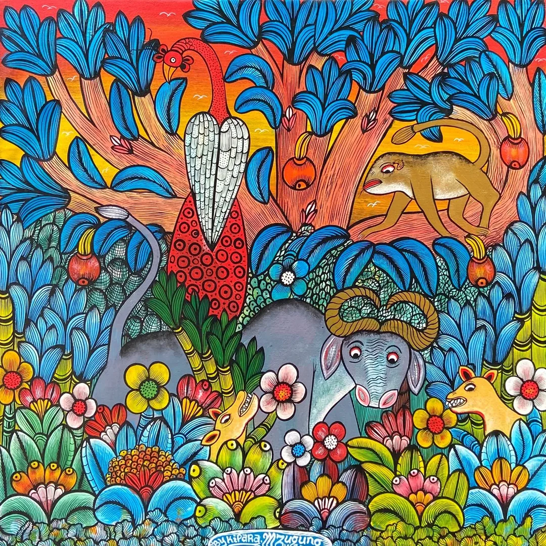 Kipara Mzuguno 叢林一刻，花葉間的水牛與動物