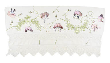Homo erotic, erotic art, florals, handstitch, computersied embroidery, venus fly traps, jockstraps
