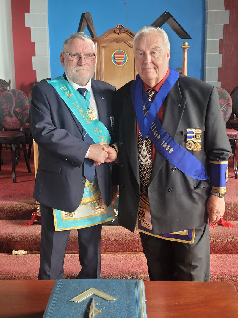 bro. alan lockart pm of lodge no.25 finally met in person a facebook friend of many years bro. hugh mcdougall rwm of lodge no.1056.